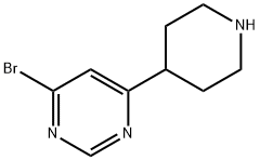 4-BROMO-6-(PIPERIDIN-4-YL)PYRIMIDINE 구조식 이미지