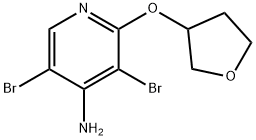 4-Amino-3,5-dibromo-2-(tetrahydrofuran-3yloxy)pyridine Structure