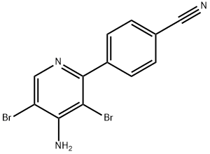 4-Amino-3,5-dibromo-2-(4-cyanophenyl)pyridine Structure