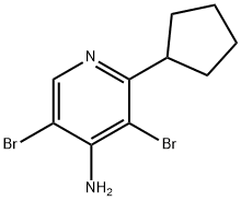 4-Amino-3,5-dibromo-2-(cyclopentyl)pyridine Structure