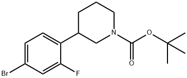 TERT-BUTYL 3-(4-BROMO-2-FLUOROPHENYL)PIPERIDINE-1-CARBOXYLATE Structure