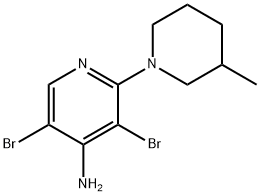 4-Amino-3,5-dibromo-2-(3-methylpiperidin-1-yl)pyridine Structure