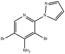 4-Amino-3,5-dibromo-2-(1H-pyrazol-1-yl)pyridine 구조식 이미지