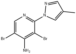 4-Amino-3,5-dibromo-2-(4-methyl-1H-pyrazol-1-yl)pyridine Structure