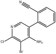 4-Amino-2-chloro-3-bromo-5-(2-cyanophenyl)pyridine Structure