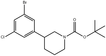 3-(N-Boc-Piperidin-3-yl)-5-bromo-1-chlorobenzene 구조식 이미지