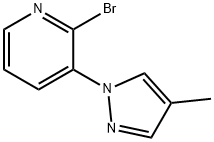 2-BROMO-3-(4-METHYL-1H-PYRAZOL-1-YL)PYRIDINE 구조식 이미지