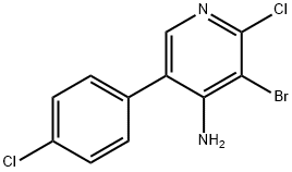 4-Amino-2-chloro-3-bromo-5-(4-chlorophenyl)pyridine 구조식 이미지