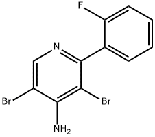 4-Amino-3,5-dibromo-2-(2-fluorophenyl)pyridine 구조식 이미지
