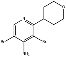 4-Amino-3,5-dibromo-2-(4-tetrahydropyranyl)pyridine 구조식 이미지