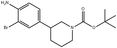 TERT-BUTYL 3-(3-BROMO-4-AMINOPHENYL)PIPERIDINE-1-CARBOXYLATE 구조식 이미지