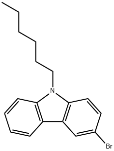 9H-Carbazole, 3-bromo-9-hexyl- 구조식 이미지