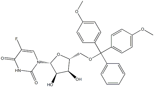 5'-O-4,4'-dimethoxytrityl-5-fluorouridine 구조식 이미지