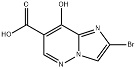 Imidazo[1,2-b]pyridazine-7-carboxylic acid, 2-bromo-8-hydroxy- 구조식 이미지