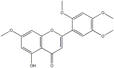 5-hydroxy-7,2',4',5'-tetramethoxyflavone 구조식 이미지
