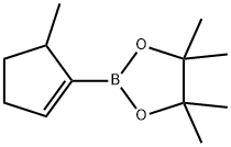 4,4,5,5-tetramethyl-2-(5-methylcyclopent-1-enyl)-1,3,2-dioxaborolane 구조식 이미지