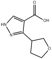 3-(oxolan-3-yl)-1H-pyrazole-4-carboxylic acid 구조식 이미지