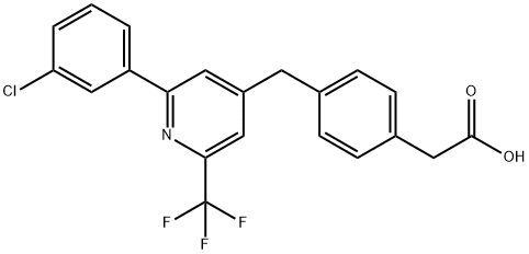 Benzeneacetic acid, 4-[[2-(3-chlorophenyl)-6-(trifluoromethyl)-4-pyridinyl]methyl]- 구조식 이미지