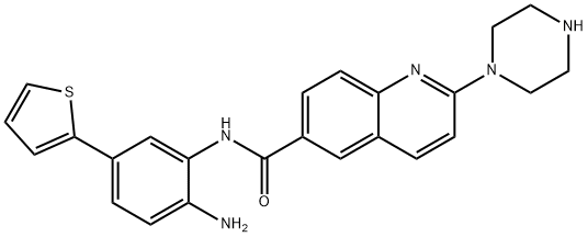 N-(2-amino-5-(thiophen-2-yl)phenyl)-2-(piperazin-1-yl)quinoline-6-carboxamide Structure