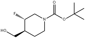 tert-butyl (3S,4S)-3-fluoro-4-(hydroxymethyl)piperidine-1-carboxylate 구조식 이미지