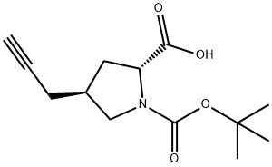 (2R,4S)-1-[(2-methylpropan-2-yl)oxycarbonyl]-4-prop-2-ynylpyrrolidine-2-carboxylic acid Structure