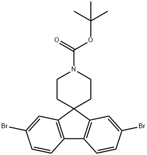 Spiro[9H-fluorene-9,4'-piperidine]-1'-carboxylic acid, 2,7-dibromo-, 1,1-dimethylethyl ester 구조식 이미지