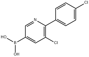 5-Chloro-6-(4-chlorophenyl)pyridine-3-boronic acid 구조식 이미지