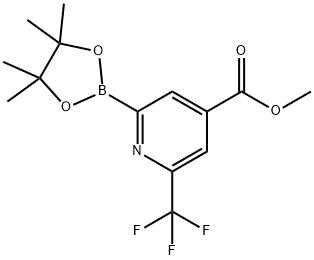 methyl 2-(4,4,5,5-tetramethyl-1,3,2-dioxaborolan-2-yl)-6-(trifluoromethyl)isonicotinate 구조식 이미지