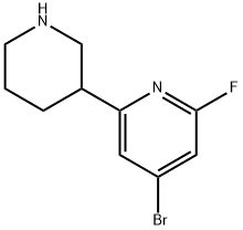 4-Bromo-2-fluoro-6-(piperidin-3-yl)pyridine 구조식 이미지