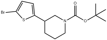 1-Piperidinecarboxylic acid, 3-(5-bromo-2-thienyl)-, 1,1-dimethylethyl ester Structure