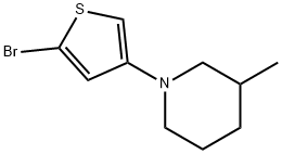 2-Bromo-4-(3-methylpiperidin-1-yl)thiophene 구조식 이미지