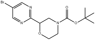 tert-butyl 2-(5-bromopyrimidin-2-yl)morpholine-4-carboxylate 구조식 이미지