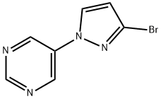 3-BROMO-1-(PYRIMIDIN-5-YL)-1H-PYRAZOLE 구조식 이미지