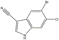 5-bromo-6-chloro-1H-indole-3-carbonitrile Structure