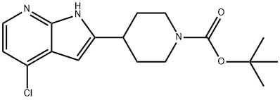 1-Piperidinecarboxylic acid, 4-(4-chloro-1H-pyrrolo[2,3-b]pyridin-2-yl)-, 1,1-dimethylethyl ester 구조식 이미지