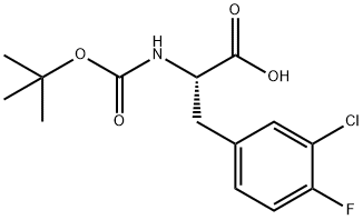 (S)-2-((tert-butoxycarbonyl)amino)-3-(3-chloro-4-fluorophenyl)propanoic acid Structure