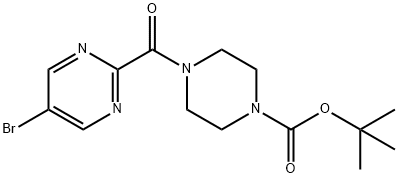 tert-Butyl 4-(5-bromopyrimidine-2-carbonyl)piperazine-1-carboxylate 구조식 이미지