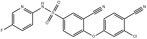 Benzenesulfonamide, 4-(3-chloro-4-cyanophenoxy)-3-cyano-N-(5-fluoro-2-pyridinyl)- Structure