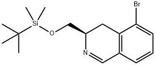 (R)-5-bromo-3-(((tert-butyldimethylsilyl)oxy)methyl)-3,4-dihydroisoquinoline Structure