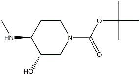 tert-butyl (3S,4S)-3-hydroxy-4-(methylamino)piperidine-1-carboxylate 구조식 이미지