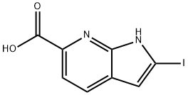 2-iodo-1H-pyrrolo[2,3-b]pyridine-6-carboxylic acid 구조식 이미지