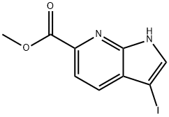 3-Iodo-1H-pyrrolo[2,3-b]pyridine-6-carboxylic acid methyl ester 구조식 이미지