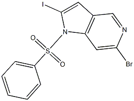 1-(benzenesulfonyl)-6-bromo-2-iodo-1H-pyrrolo[3,2-c]pyridine Structure