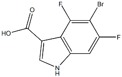 5-bromo-4,6-difluoro-1H-indole-3-carboxylic acid 구조식 이미지