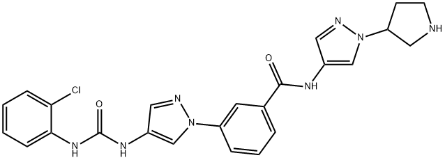 QUINAZOLINAMINE, 8-METHOXY-7-(1-METHYL-1H-PYRAZOL-4-YL)-N-[4-[3-
(4-MORPHOLINYL)-1H-1,2,4-TRIAZOL-1-YL]PHENYL]- 구조식 이미지