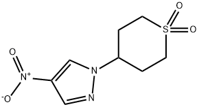 1H-Pyrazole, 4-nitro-1-(tetrahydro-1,1-dioxido-2H-thiopyran-4-yl)- 구조식 이미지