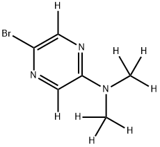 5-bromo-N,N-bis(methyl-d3)pyrazin-2-amine-3,6-d2 Structure