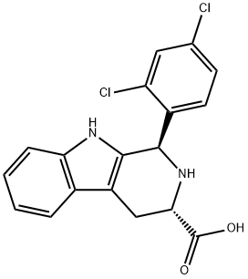 1H-Pyrido[3,4-b]indole-3-carboxylic acid, 1-(2,4-dichlorophenyl)-2,3,4,9-tetrahydro-, (1R,3S)- 구조식 이미지