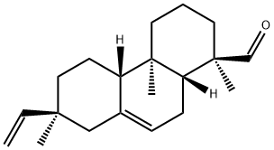 1-Phenanthrenecarboxaldehyde, 7-ethenyl-1,2,3,4,4a,4b,5,6,7,8,10,10a-dodecahydro-1,4a,7-trimethyl-, (1R,4aR,4bS,7S,10aR)- Structure