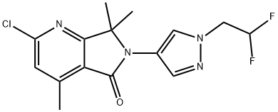 2-chloro-6-(1-(2,2-difluoroethyl)-1H-pyrazol-4-yl)-4,7,7-trimethyl-6,7-dihydro-5H-pyrrolo[3,4-b]pyridin-5-one Structure